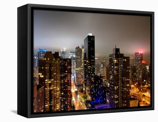 Landscape by Night, Misty View, Times Square, Manhattan, New York, United States-Philippe Hugonnard-Framed Premier Image Canvas