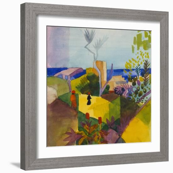 Landscape by the Sea (Landschaft Am Meer), 1914-Auguste Macke-Framed Giclee Print