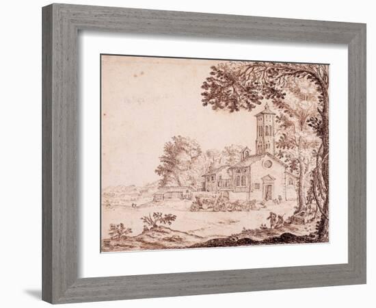 Landscape, Church and Coach-null-Framed Giclee Print