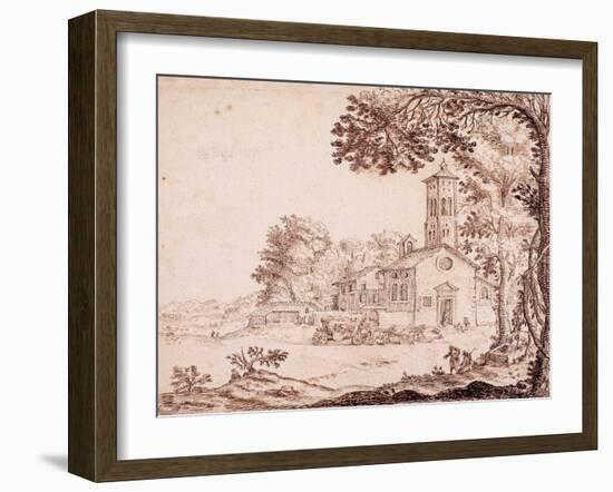 Landscape, Church and Coach-null-Framed Giclee Print