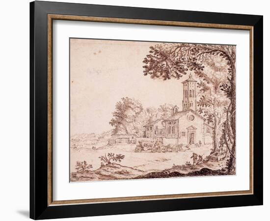 Landscape, Church and Coach-null-Framed Giclee Print