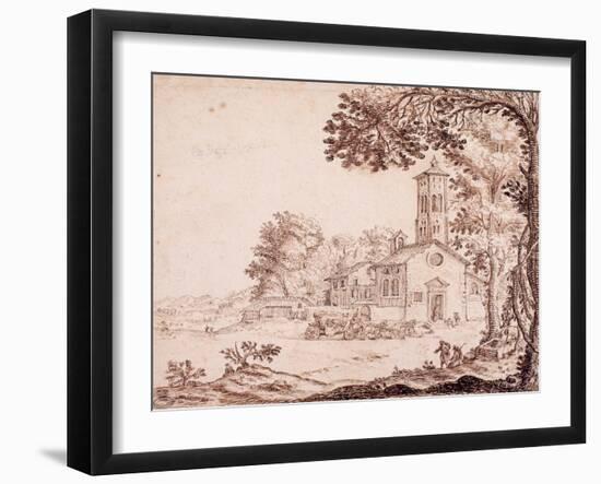 Landscape, Church and Coach-null-Framed Giclee Print