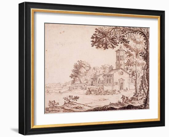 Landscape, Church and Coach-null-Framed Giclee Print