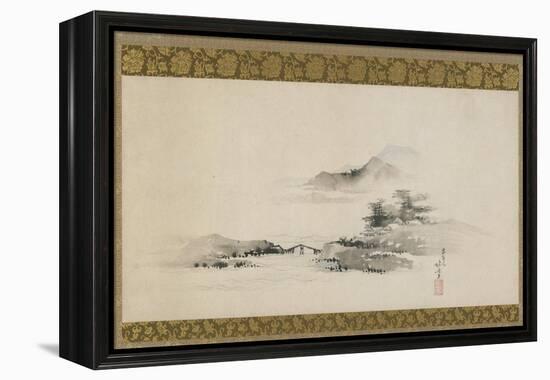 Landscape, Edo Period, C.1801-02 (Ink and Colour on Paper Mounted as Hanging Scroll)-Katsushika Hokusai-Framed Premier Image Canvas