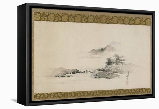 Landscape, Edo Period, C.1801-02 (Ink and Colour on Paper Mounted as Hanging Scroll)-Katsushika Hokusai-Framed Premier Image Canvas