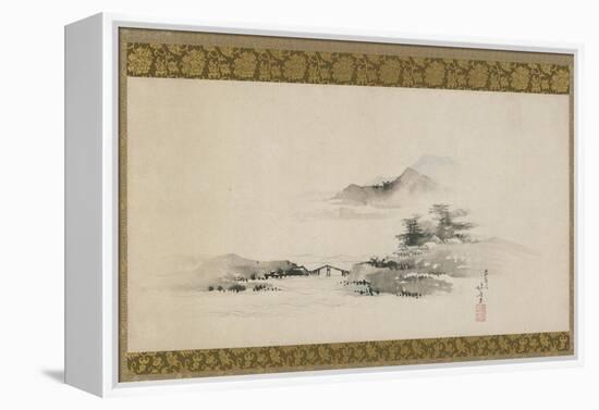 Landscape, Edo Period, C.1801-02 (Ink and Colour on Paper Mounted as Hanging Scroll)-Katsushika Hokusai-Framed Premier Image Canvas