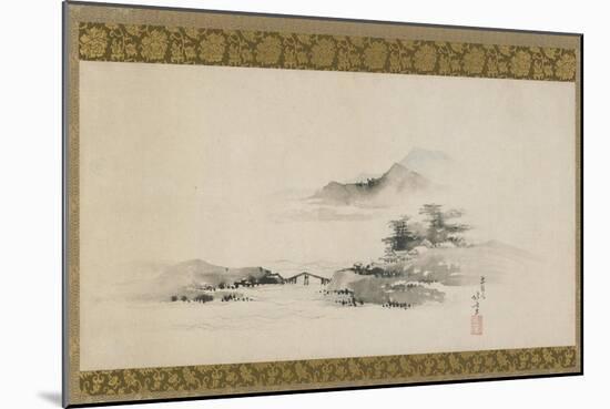 Landscape, Edo Period, C.1801-02 (Ink and Colour on Paper Mounted as Hanging Scroll)-Katsushika Hokusai-Mounted Giclee Print