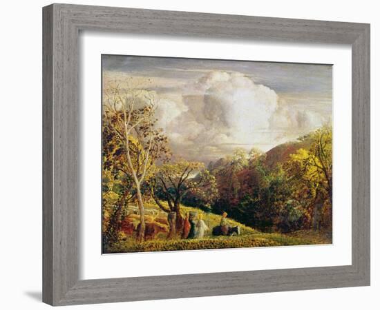 Landscape, Figures and Cattle-Samuel Palmer-Framed Giclee Print
