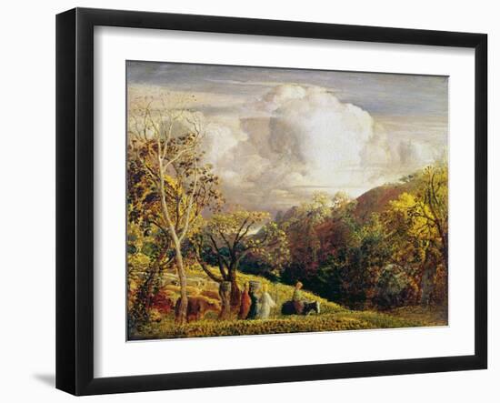 Landscape, Figures and Cattle-Samuel Palmer-Framed Giclee Print