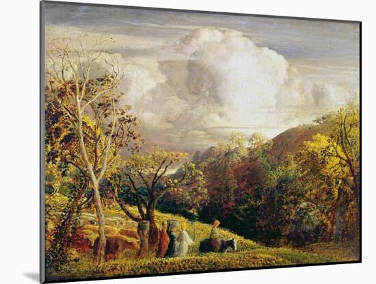 Landscape, Figures and Cattle-Samuel Palmer-Mounted Giclee Print
