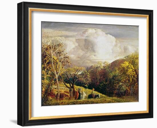 Landscape, Figures and Cattle-Samuel Palmer-Framed Giclee Print