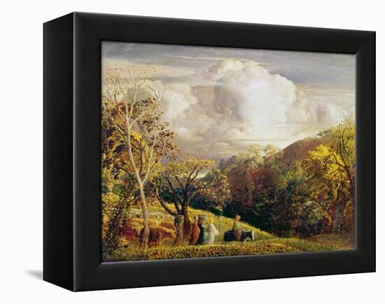 Landscape, Figures and Cattle-Samuel Palmer-Framed Premier Image Canvas