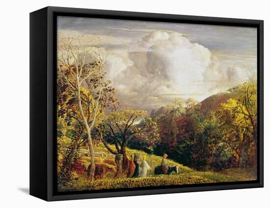 Landscape, Figures and Cattle-Samuel Palmer-Framed Premier Image Canvas