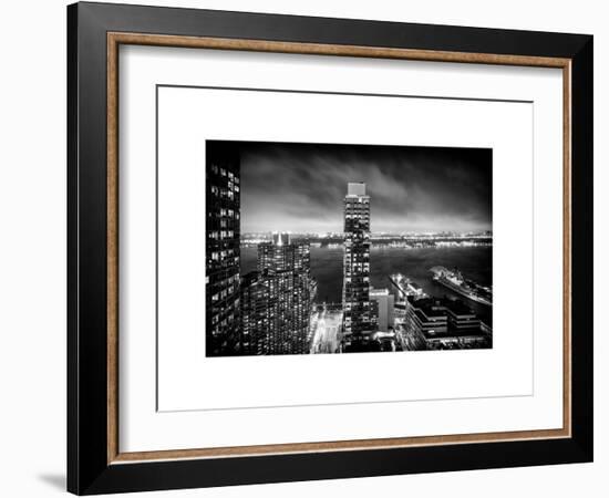 Landscape Foggy Night in Manhattan-Philippe Hugonnard-Framed Art Print