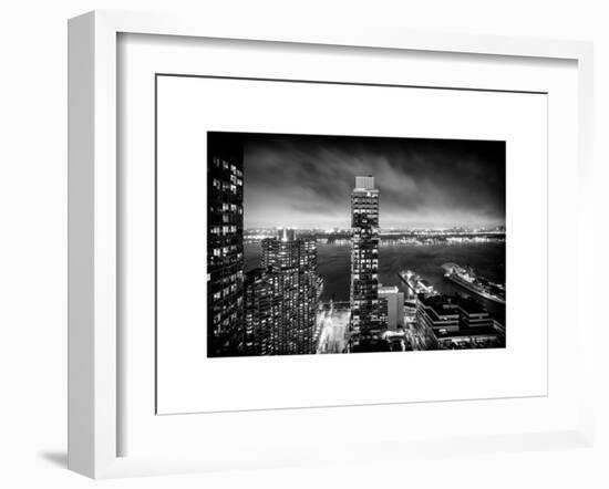 Landscape Foggy Night in Manhattan-Philippe Hugonnard-Framed Art Print