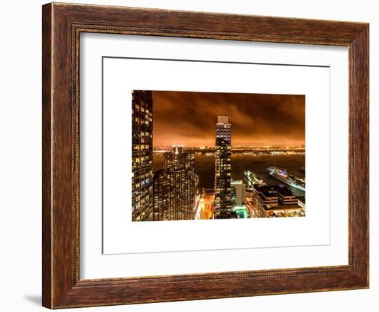 Landscape Foggy Night in Manhattan-Philippe Hugonnard-Framed Art Print