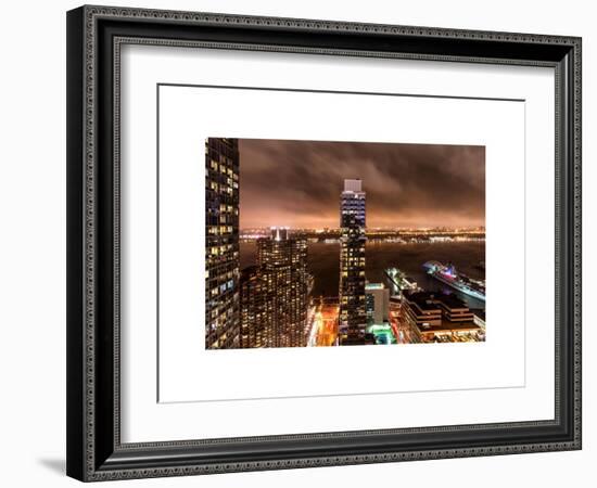 Landscape Foggy Night in Manhattan-Philippe Hugonnard-Framed Art Print