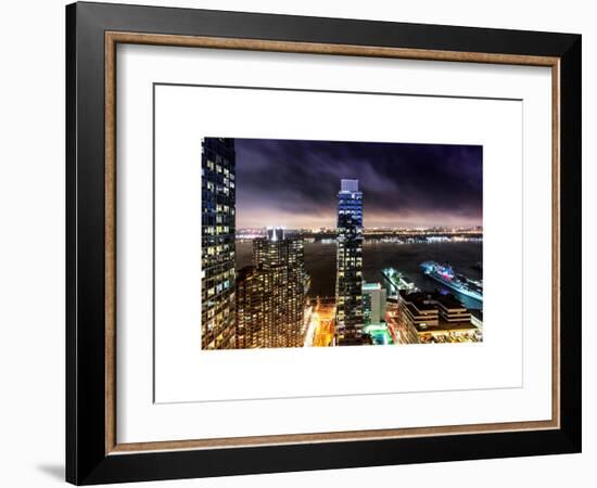 Landscape Foggy Night in Manhattan-Philippe Hugonnard-Framed Art Print