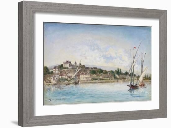 Landscape from Lake Leman to Nyon, 1875-Johan-Barthold Jongkind-Framed Giclee Print