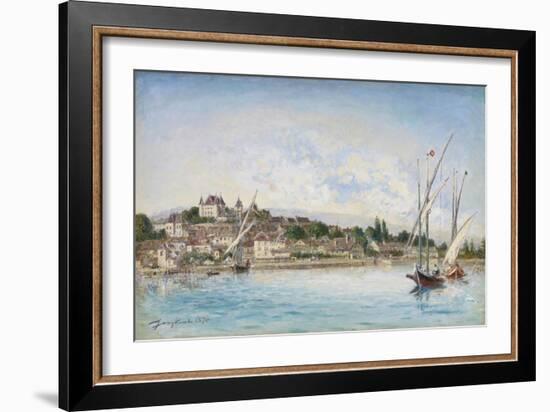 Landscape from Lake Leman to Nyon, 1875-Johan-Barthold Jongkind-Framed Giclee Print