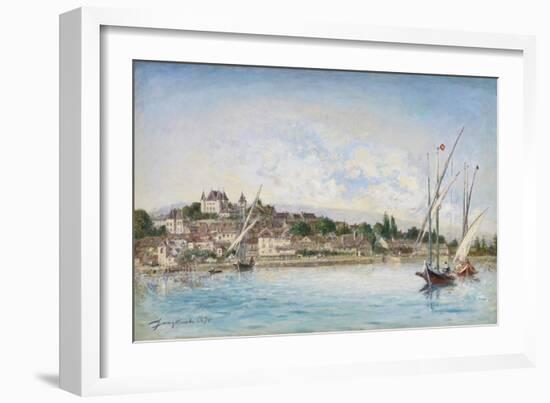 Landscape from Lake Leman to Nyon, 1875-Johan-Barthold Jongkind-Framed Giclee Print