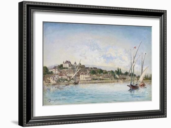 Landscape from Lake Leman to Nyon, 1875-Johan-Barthold Jongkind-Framed Giclee Print