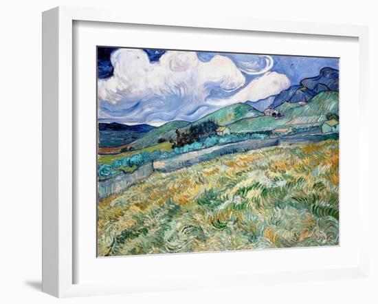 Landscape from Saint-Rémy by Vincent Van Gogh-Fine Art-Framed Photographic Print