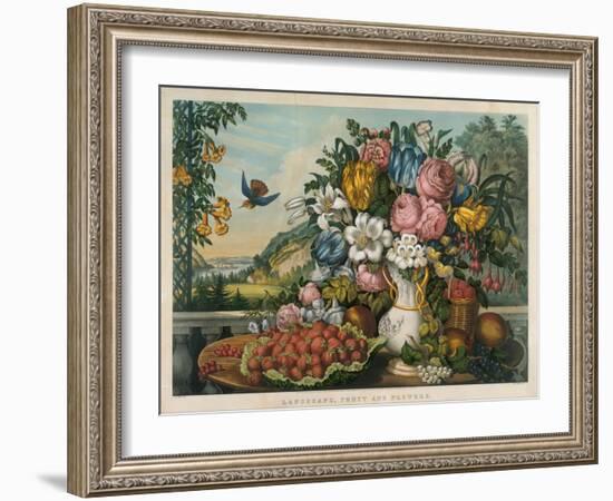 Landscape, Fruit and Flowers, 1862-Frances Flora Bond Palmer-Framed Giclee Print