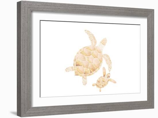 Landscape Gold Turtles White-Sarah Manovski-Framed Giclee Print