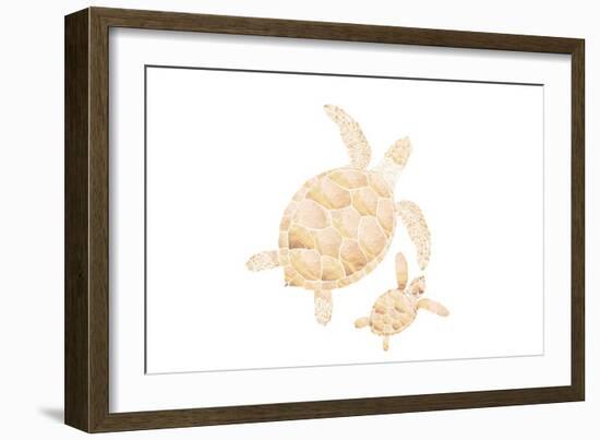 Landscape Gold Turtles White-Sarah Manovski-Framed Giclee Print