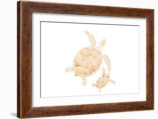 Landscape Gold Turtles White-Sarah Manovski-Framed Giclee Print
