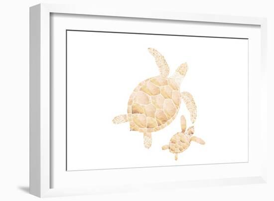 Landscape Gold Turtles White-Sarah Manovski-Framed Giclee Print