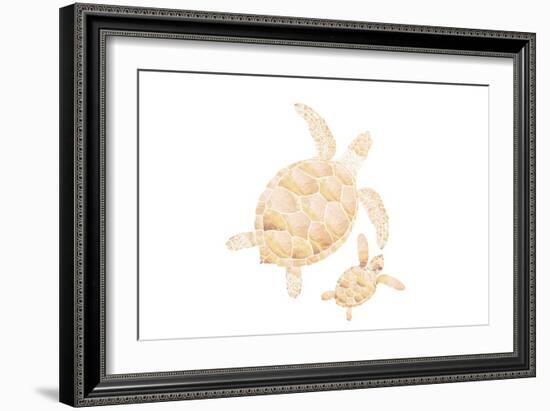 Landscape Gold Turtles White-Sarah Manovski-Framed Giclee Print
