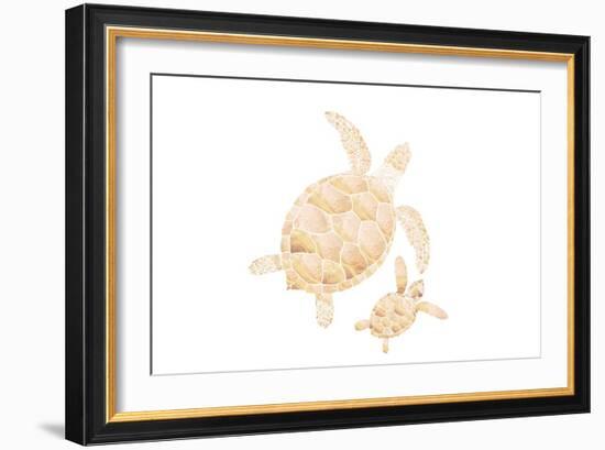 Landscape Gold Turtles White-Sarah Manovski-Framed Giclee Print