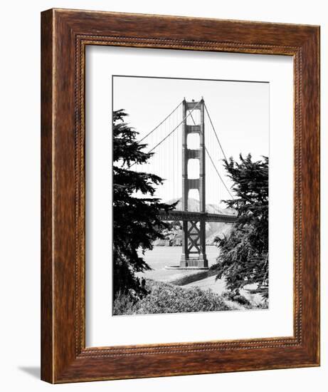 Landscape, Golden Bridge, Black and White Photography, San Francisco, California, United States-Philippe Hugonnard-Framed Photographic Print