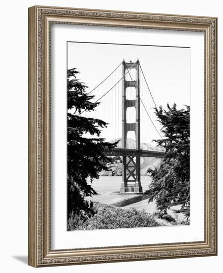 Landscape, Golden Bridge, Black and White Photography, San Francisco, California, United States-Philippe Hugonnard-Framed Photographic Print