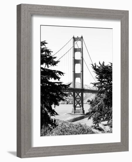 Landscape, Golden Bridge, Black and White Photography, San Francisco, California, United States-Philippe Hugonnard-Framed Photographic Print