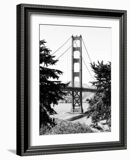 Landscape, Golden Bridge, Black and White Photography, San Francisco, California, United States-Philippe Hugonnard-Framed Photographic Print