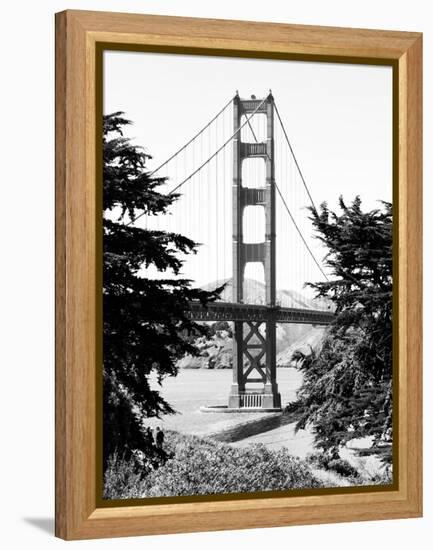 Landscape, Golden Bridge, Black and White Photography, San Francisco, California, United States-Philippe Hugonnard-Framed Premier Image Canvas