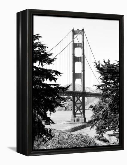 Landscape, Golden Bridge, Black and White Photography, San Francisco, California, United States-Philippe Hugonnard-Framed Premier Image Canvas