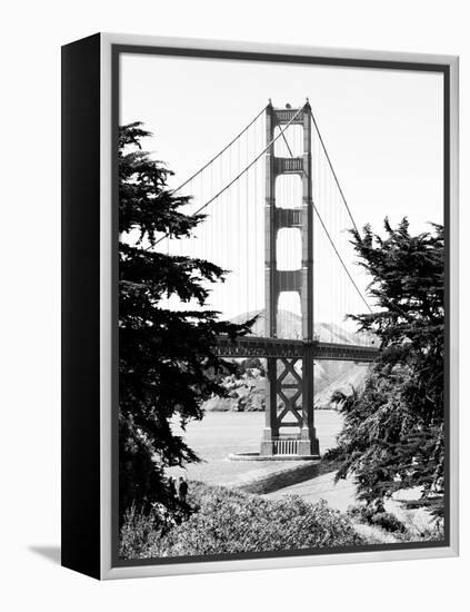 Landscape, Golden Bridge, Black and White Photography, San Francisco, California, United States-Philippe Hugonnard-Framed Premier Image Canvas