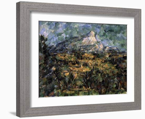 Landscape in Aix (Mont Sainte-Victoir), C1906-Paul Cézanne-Framed Giclee Print