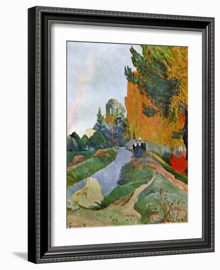 Landscape in Arles Near the Alyscamps, 1888-Paul Gauguin-Framed Giclee Print