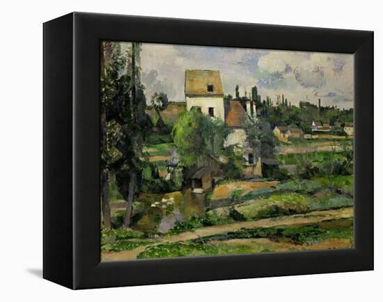 Landscape in Auvers-Paul Cézanne-Framed Premier Image Canvas