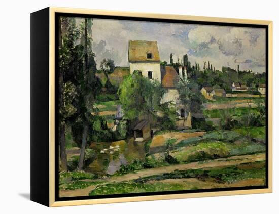 Landscape in Auvers-Paul Cézanne-Framed Premier Image Canvas