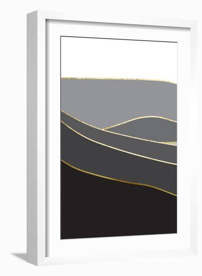 Landscape In Black And Gold 1-Urban Epiphany-Framed Art Print