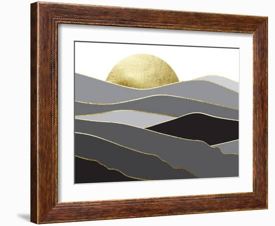 Landscape In Black And Gold 2-Urban Epiphany-Framed Art Print