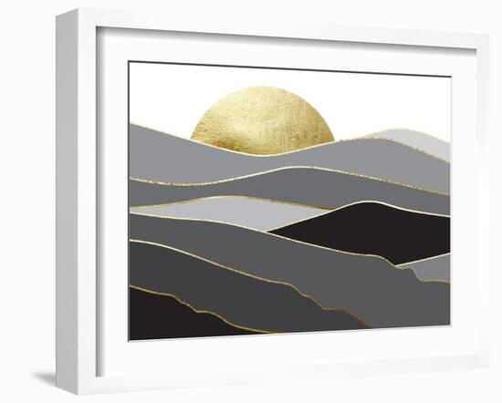 Landscape In Black And Gold 2-Urban Epiphany-Framed Art Print