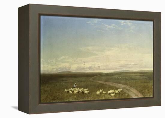 Landscape in Carneiros, Paisaje Con Carneiros-Jose Velasco-Framed Premier Image Canvas