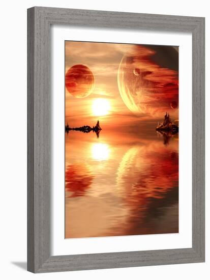 Landscape In Fantasy Planet-frenta-Framed Art Print